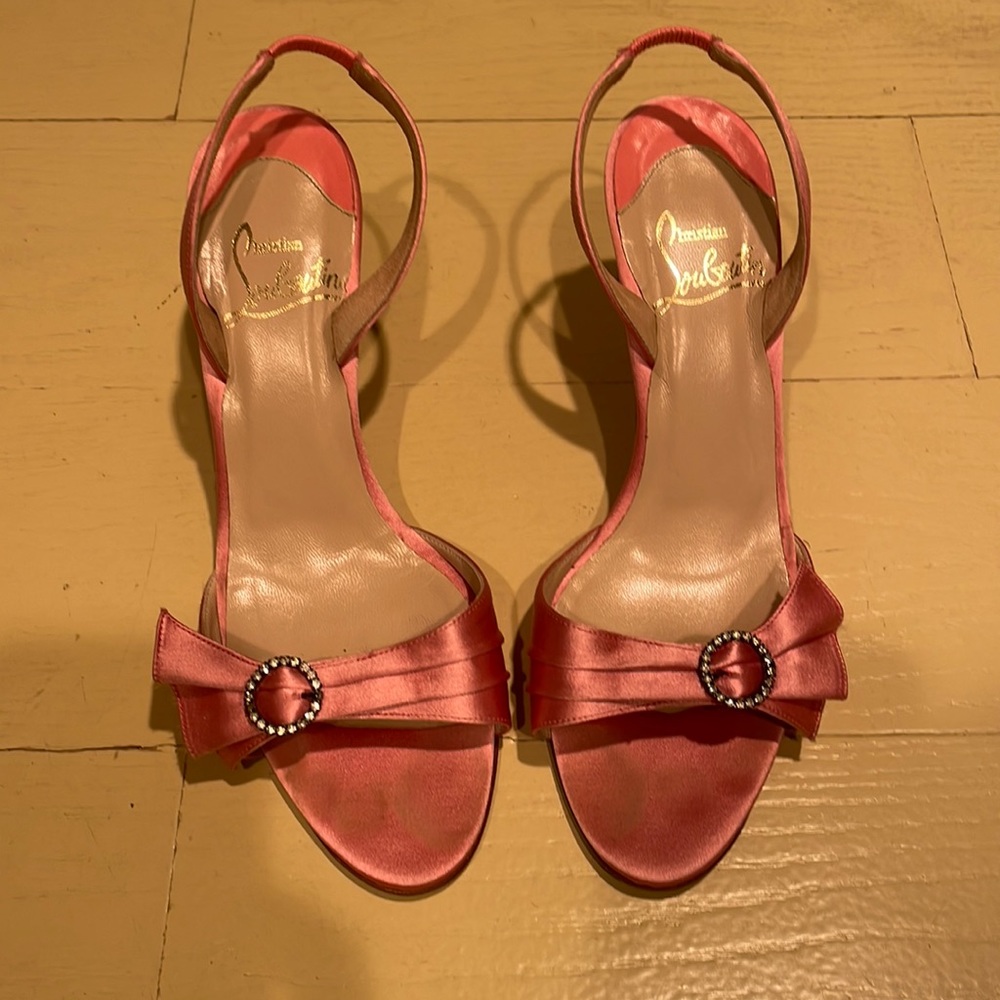 Christian Louboutin 7.5 Pink Satin heel